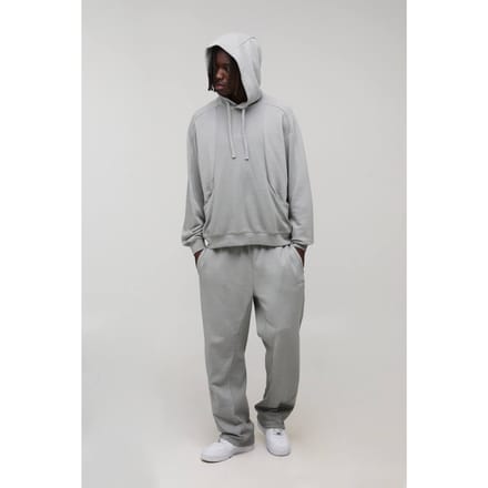 Oversized Boxy Raglan Rib Detail Loopback Trainingspak | Grey | Size XL