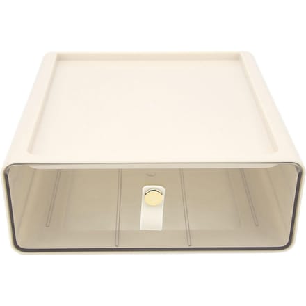 Transparante Opberglade Doos Grote Capaciteit Desktop Lade Opbergcontainer Organizer voor Kantoor Crème white