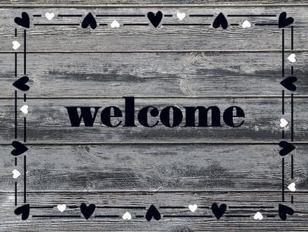 MD Entree - Deurmat - Schoonloopmat - Ambiance - Welcome Hearts Border - 50 x 70 cm