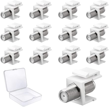 Keystone F-connector - TV SAT-kabel - Patchpaneel aansluiting - Vernikkeld contact - 30 x 21 x 17 mm - Wit