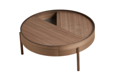 Woud Arc bijzettafel - notenhout - Ø89 cm
