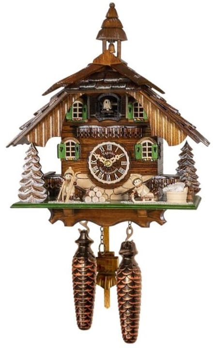 Engstler - 44424_Q - Koekoeksklok - Kwarts - Notenhout - 31 cm