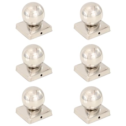 Bouchons de poteau 6 pièces. Forme sphérique Acier inoxydable 101 x 101 mm
