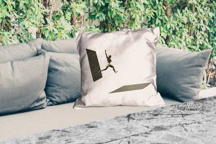 Sierkussen Buiten - Vintage - Man - Design - 60x60 cm - Weerbestendig