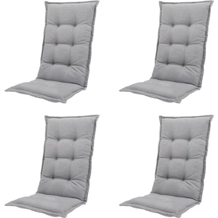 Madison - Tuinstoelkussen Hoge Rug Napels grey - Ca. 123x50 cm - Set van 4