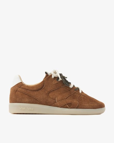 VIA VAI Nilla Macy Sneakers Dames - Leer,Su�de - Cognac