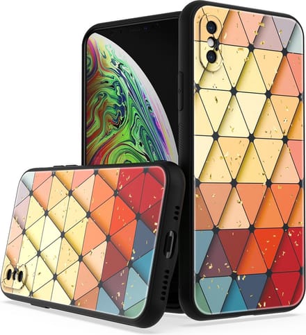 Silicone Hoesje Print - Backcover - Geschikt voor Apple iPhone XR - Marmer Triangle