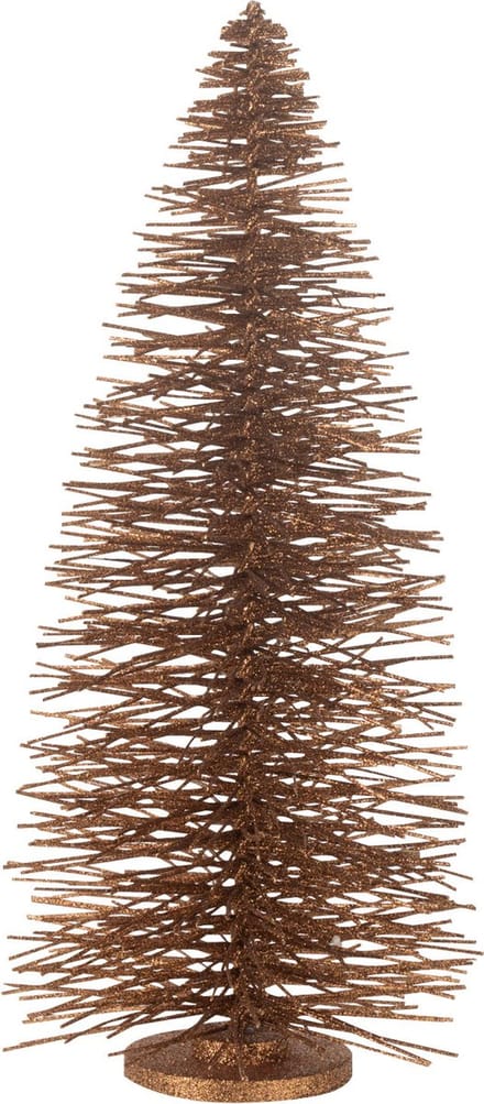J-Line decoratie Kerstboom Glitter - hout - bruin - large