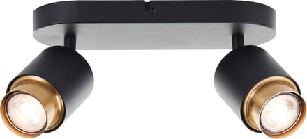 Brilliant Covelo - Plafondspot - GU10 2x5W - 3000K - Zwart Goud