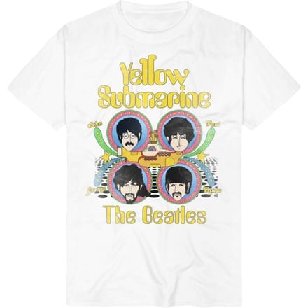 Beatles Yellow Submarine Heads Heren T-shirt - wit - XL