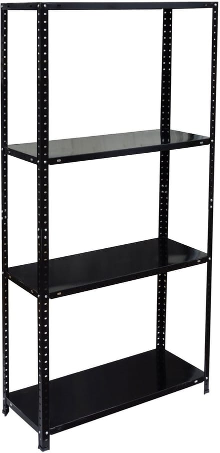 Opslagrek - zwart - 75x145x30 cm - 2 stuks