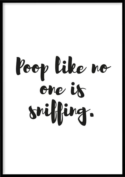 Poster Sniffing - 30x40 cm - WC poster - Exclusief fotolijst - WALLLL
