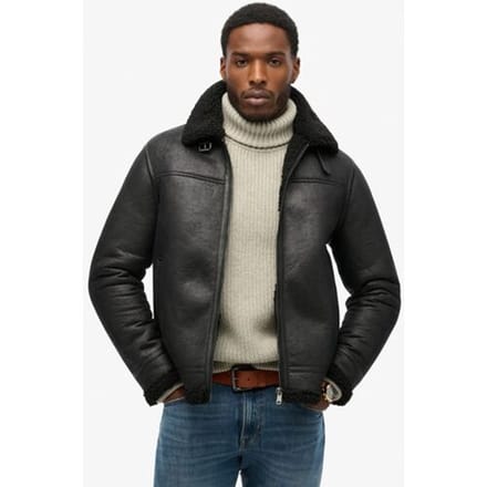 Superdry - Aviator jas van imitatiescheerwol - Heren - Buitenjassen