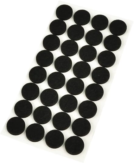GEKO Zelfklevende viltschijven - Geluiddempend - 17 mm - 32 stuks - Zwart