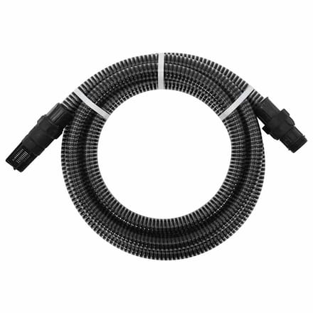 vidaXL - Zuigslang - met - PVC - koppelingen - 1,1'' - 7 - m - PVC - zwart