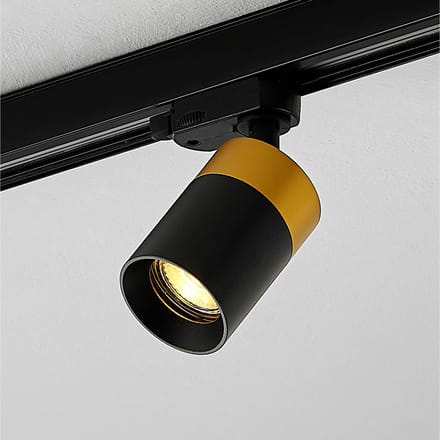 Arcchio - railverlichting - 1licht - aluminium - H: 14.3 cm - GU10 - zwart, goud