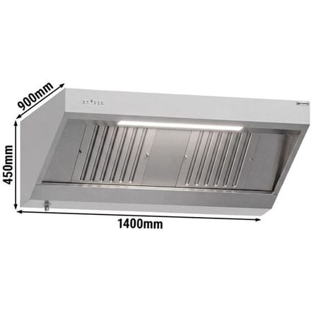 GGM Gastro Wandhaube mit Motor - 1400mm - mit Regler, Filter & Lampe