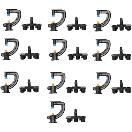 10 Sets Roterende G-Type Refractie Micro Sproeikop Besproeiingssprinkler Irrigatieapparatuur voor black