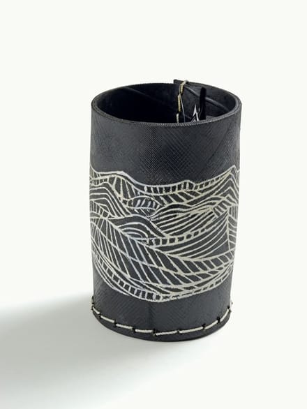 Tade Pot a Couvert avec Dessins 'Montagne' - Bestekpot