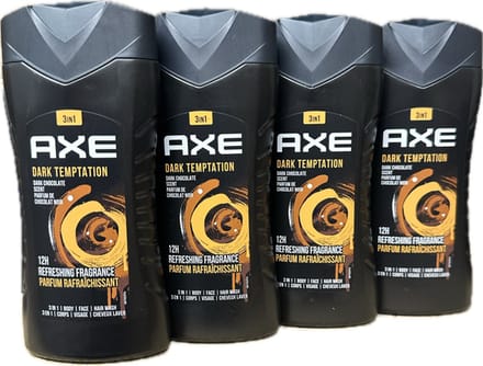 Axe Dark Temptation For Men - 4 x 250 ml - Douchegel - Voordeelverpakking