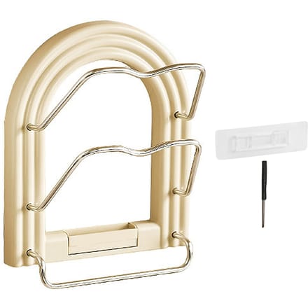 Pannendeksel Organizer Rek Wandmontage Boorvrij Ruimtebesparend Aluminiumlegering Pannen deksel Rek voor beige