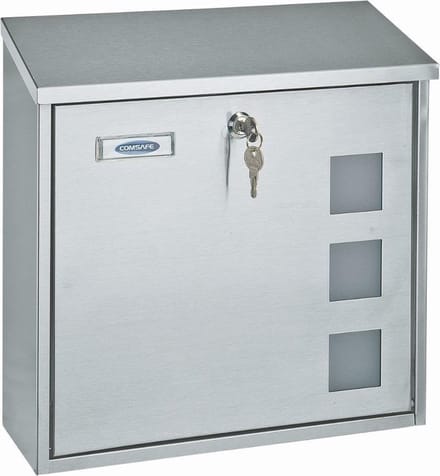 Rottner Brievenbus Muro RVS - 36x36x10 cm - Inworp: 34,5x3,5 cm