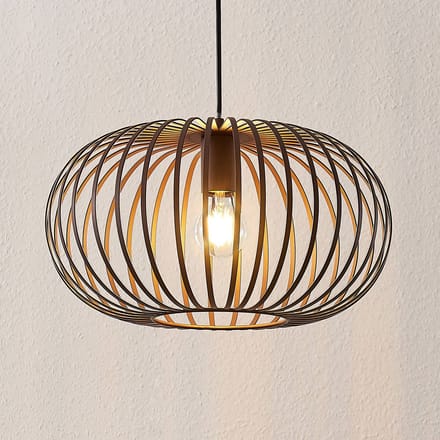 Lindby - hanglamp - 1licht - IJzer - H: 21 cm - E27 - koffiebruin