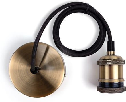 Integral pendel Ø10cm Messing met 1.2m textielsnoer | E27 | Max 1x 100W exclusief