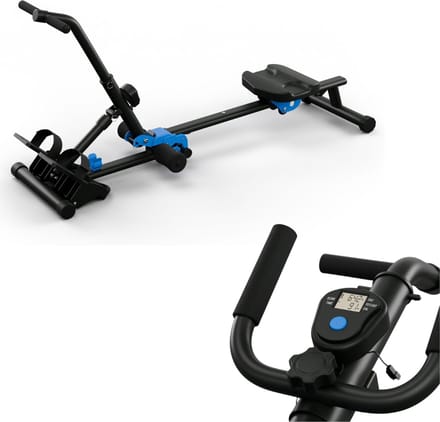 CLVP® Roeitrainer Inklapbaar - Hometrainer - Roeimachine Fitness - Zwart