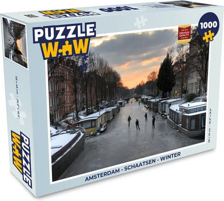 Puzzel Amsterdam - Schaatsen - Winter - Legpuzzel - Puzzel 1000 stukjes volwassenen