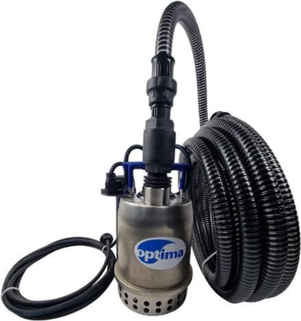 Ebara Optima MS – Deltaline Dompelpomp RVS – 250W – 9.000 l/u – met buisvlotter – 7m slang + messing terugslagklep