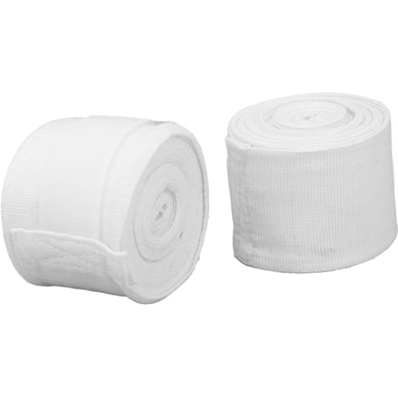 2 stuks boksbandages van katoen, 5 m, snel drogend, semi-elastisch, klittenbandontwerp, sportbandages voor wit