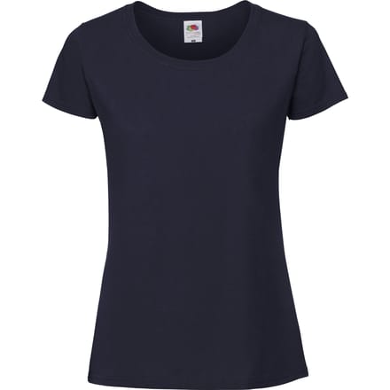 Fruit Of The Loom Vrouwen / Dames Fit Ringgesponnen Premium Tshirt (Donker Marine)