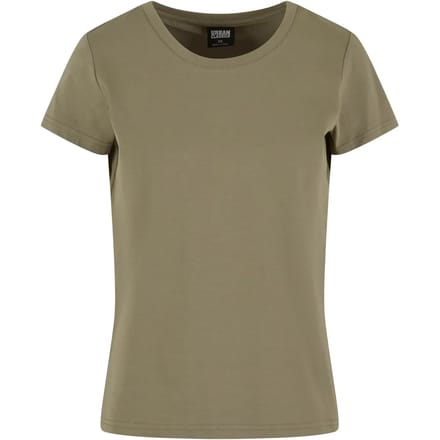 Urban Classics - Sorona Regular Dames Tshirt - M - Olijfgroen