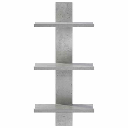 vidaXL - Wandplank - Betongrijs - 30 - x - 13.5 - x - 64.5 - cm - Bewerkt - hout