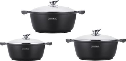 Royalty Line - Marble soep/braadpan - set van 3 - 26 + 28+ 30 cm