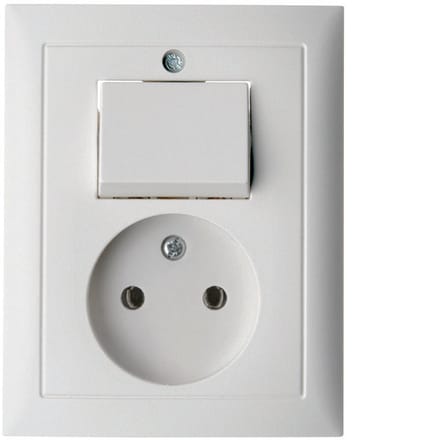 Hager Berker S.1 Polair Wit Wandcontactdoos- en Schakelaarcombinatie - 6143668989