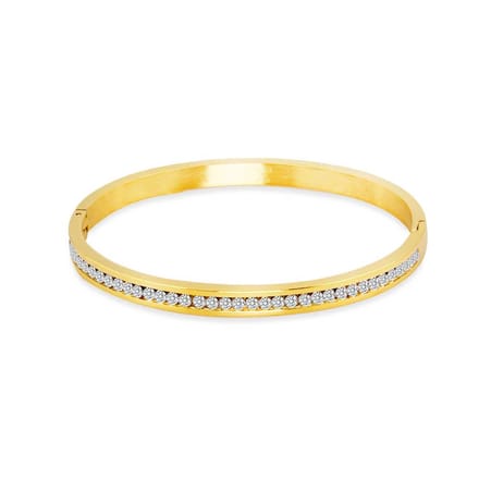 Twice As Nice Armband in goudkleurig edelstaal, ovale bangle 6cm