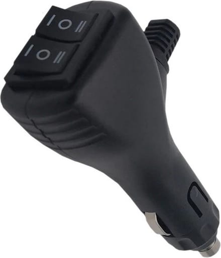 Sigarettenplug - Met twee ON-OFF-ON schakelaars - 12/ 24V