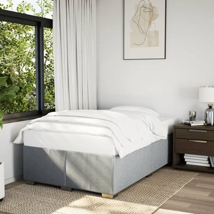 Stoffen bedframe - Bedombouw - Slaapcomfort - Geïntegreerde lattenbodem - 120 × 200 cm - Lichtgrijs