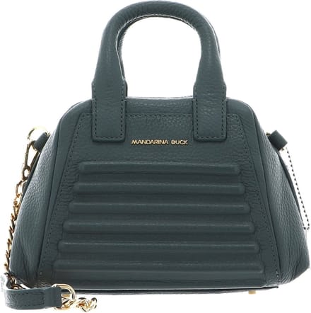 MANDARINA DUCK Leren Handtas Schoudertas I-Con Tote Dark Forest Donkergroen
