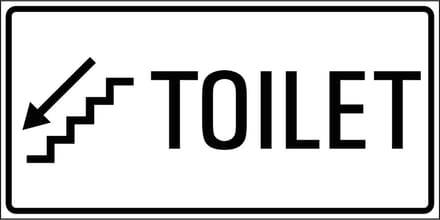 Toilet trap omlaag sticker links 300 x 150 mm
