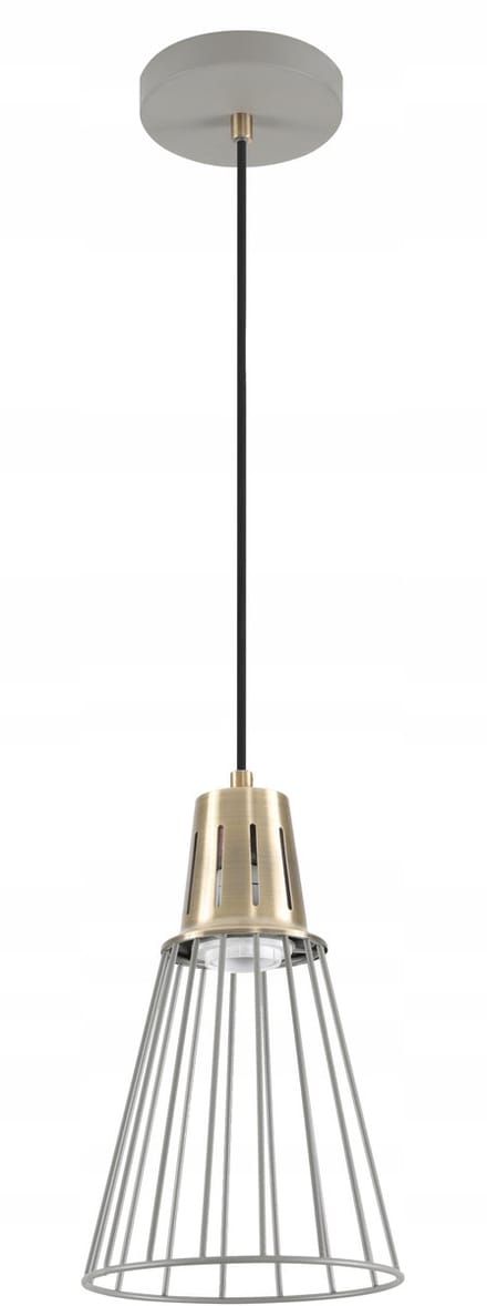 Hanglamp KALIOPE E27 Enkel Grijs/Goud Metaal