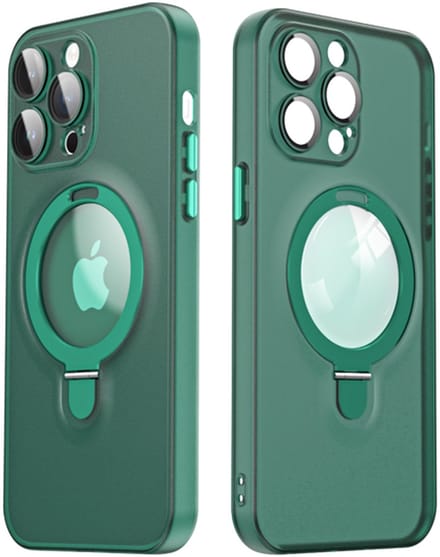 Magnetisch Hoesje met Ringhouder – Geschikt voor Apple iPhone 15 Pro – MagSafe - Groen