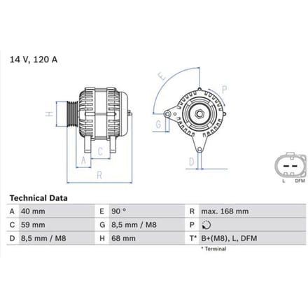 Driefasige generator BOSCH 0 986 041 140