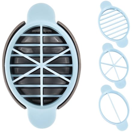 Plastic Eiersnijder 6 Splits 3 Lijnen Eiersnijder voor Hardgekookte Eieren Keukengadgets Blauw white