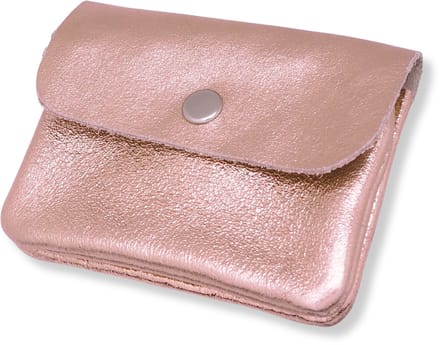 Bijoutheek Portemonnee Leer Italiaans Metallic Mineral Pink