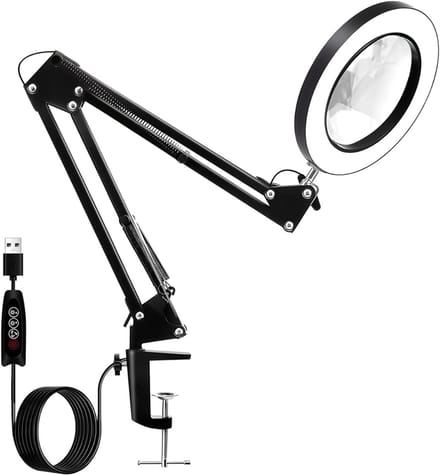 CLVP® Vergrootglas met Verlichting - Loeplamp - Vergrootspiegel Led - Zwart
