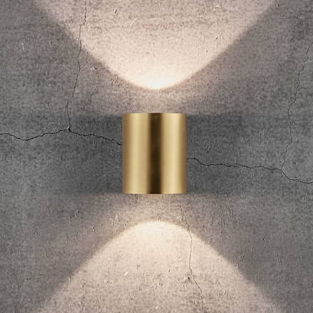 Nordlux LED buiten wandlamp Canto 2, messing, 10 cm, up/down, IP44