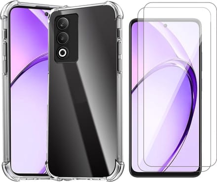 Hoesje geschikt voor Oppo A80 - 2x Screenprotector Glas - Shockproof Transparant
